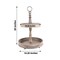 BROWN 20" Round 2 Tier Wooden CUPCAKE STAND Dessert Serving Tray
